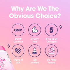 Cruelty-free, USA-made collagen supplement label