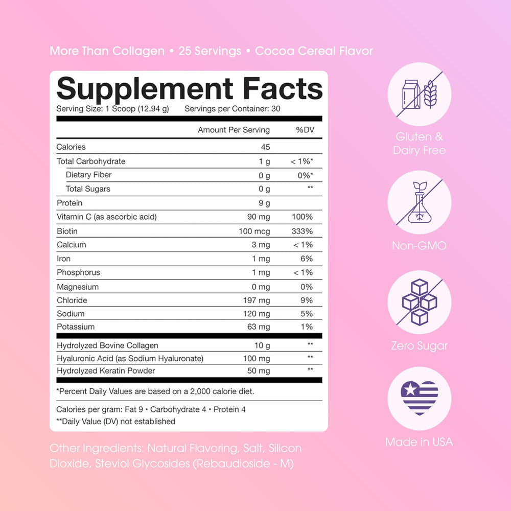 Scoop of Obvi More Than Collagen Powder in a glass
