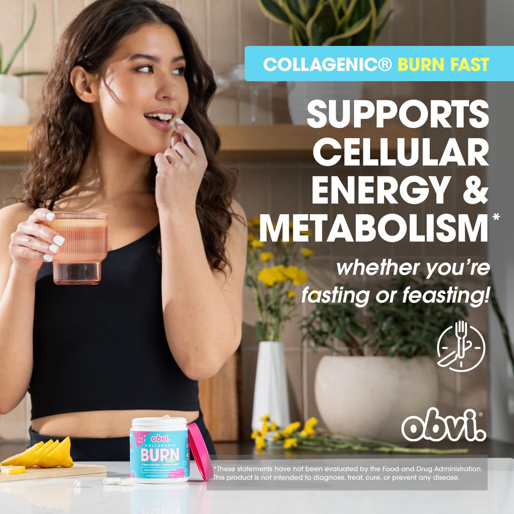 Product label for Obvi Multi Collagen Burn Fast