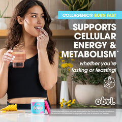 Product label for Obvi Multi Collagen Burn Fast