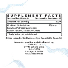 Spirulina capsules emphasizing anti-wrinkle skin benefits