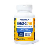 Oceanblue Omega-3 bottle with orange flavor label