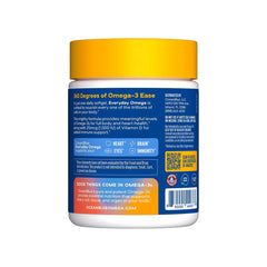 Oceanblue Omega-3 bottle label with orange flavor