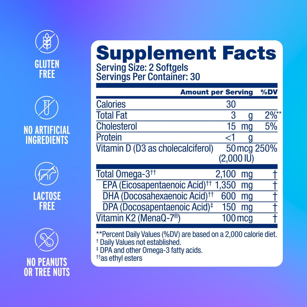 Burpless Omega-3 softgel capsules with orange flavor