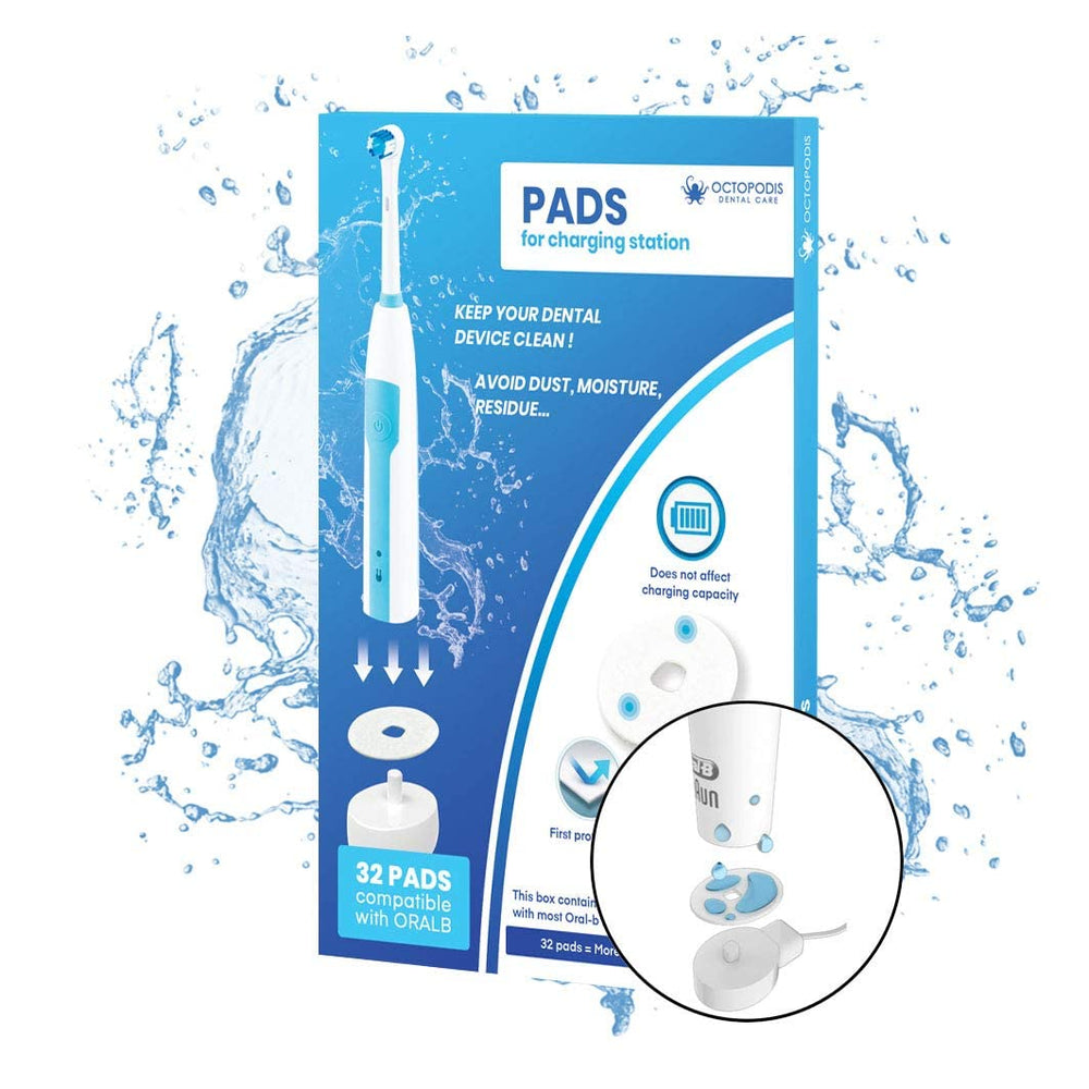 Close-up of OCTOPODIS pads protecting Oral-B charging station