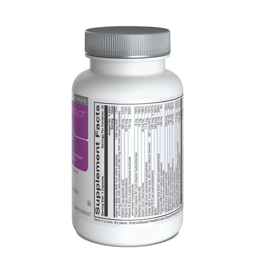 Close-up of ocular nutrient blend in capsules