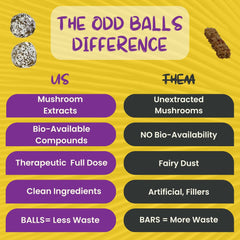 ODD BALLS Lemon energy balls vegan gluten-free label close-up for inclusive snacking.
