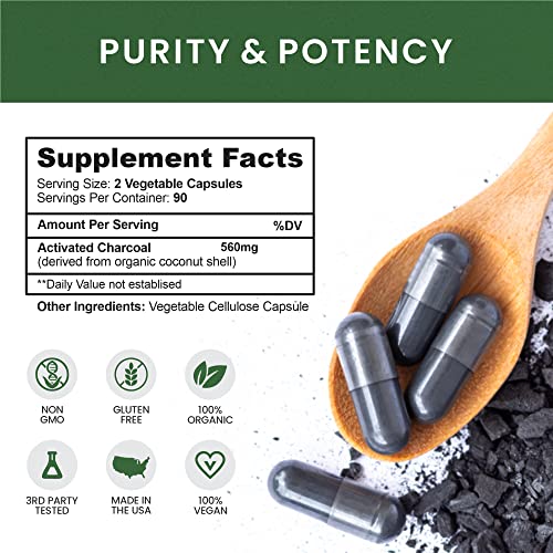 odorless and tasteless charcoal capsules for oral health