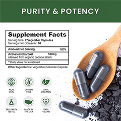 odorless and tasteless charcoal capsules for oral health