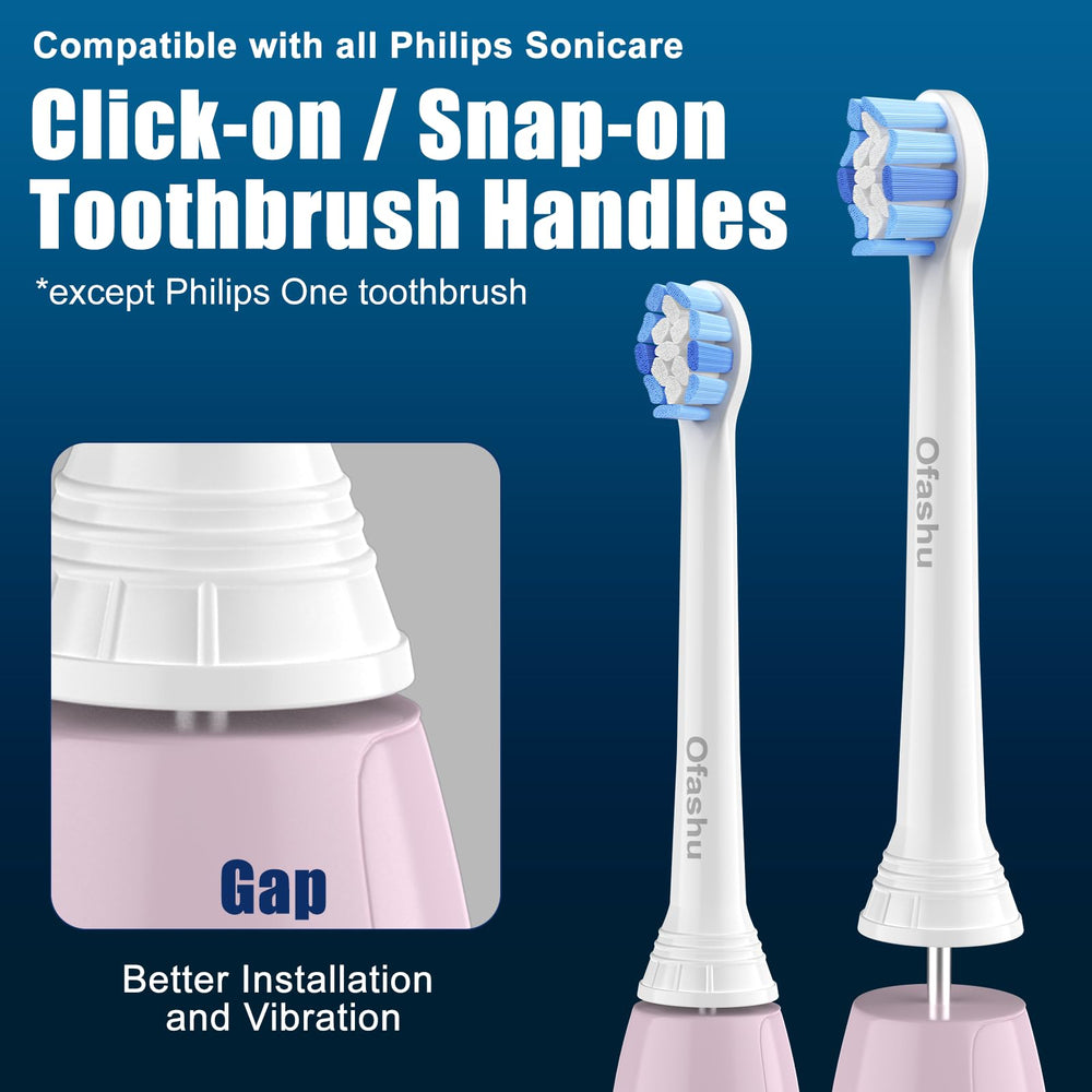 Close-up of Ofashu compact brush head compatible with Philips Sonicare