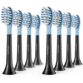 Front view of Ofashu replacement toothbrush heads for Philips Sonicare ProtectiveClean 8-pack in black