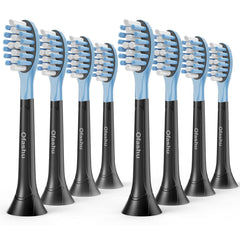 Front view of Ofashu replacement toothbrush heads for Philips Sonicare ProtectiveClean 8-pack in black