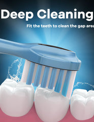 Close-up view of Ofashu brush head bristles with hygienic cap