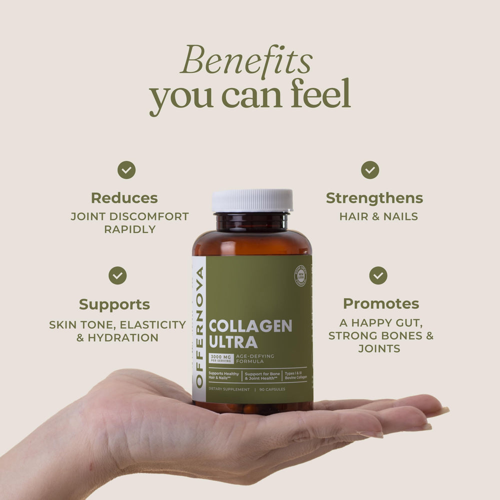 Close-up of hydrolyzed collagen capsules