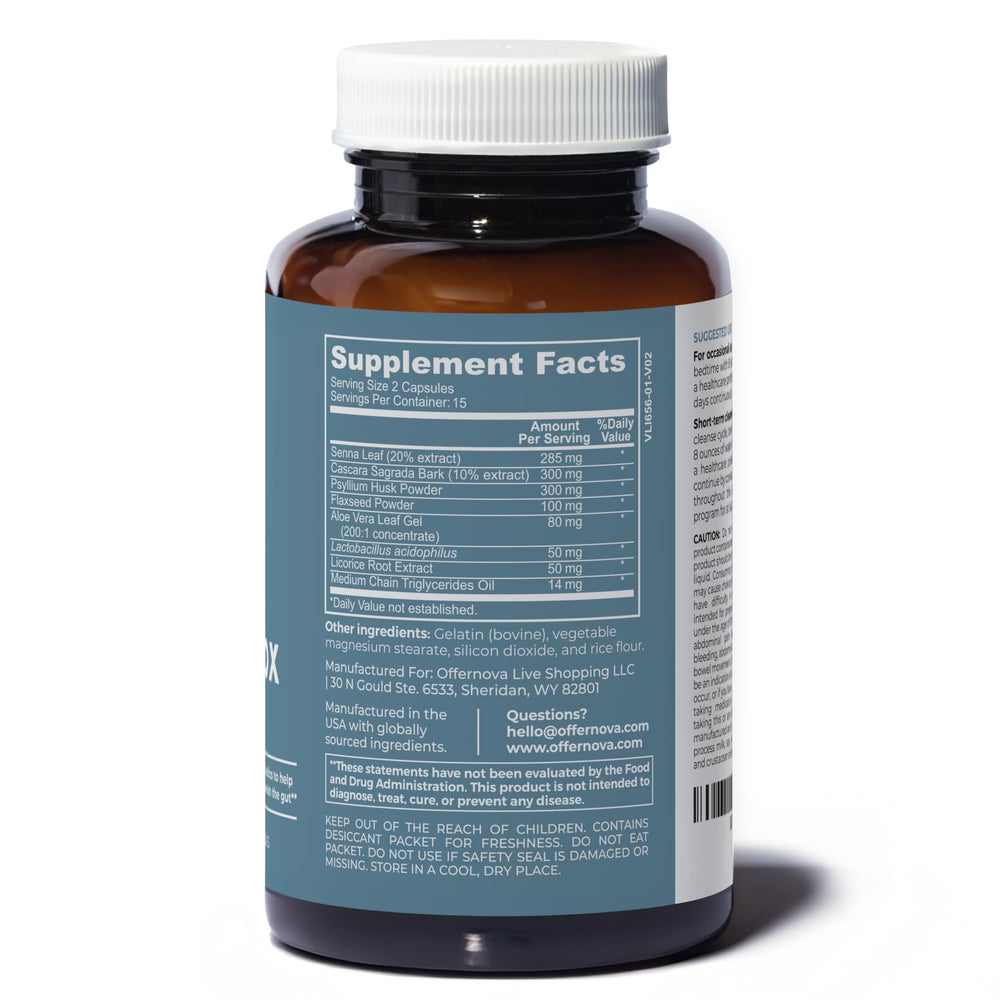 Front view of Offernova Colon Detox bottle