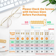 140-piece gold eyeglass screws in bag