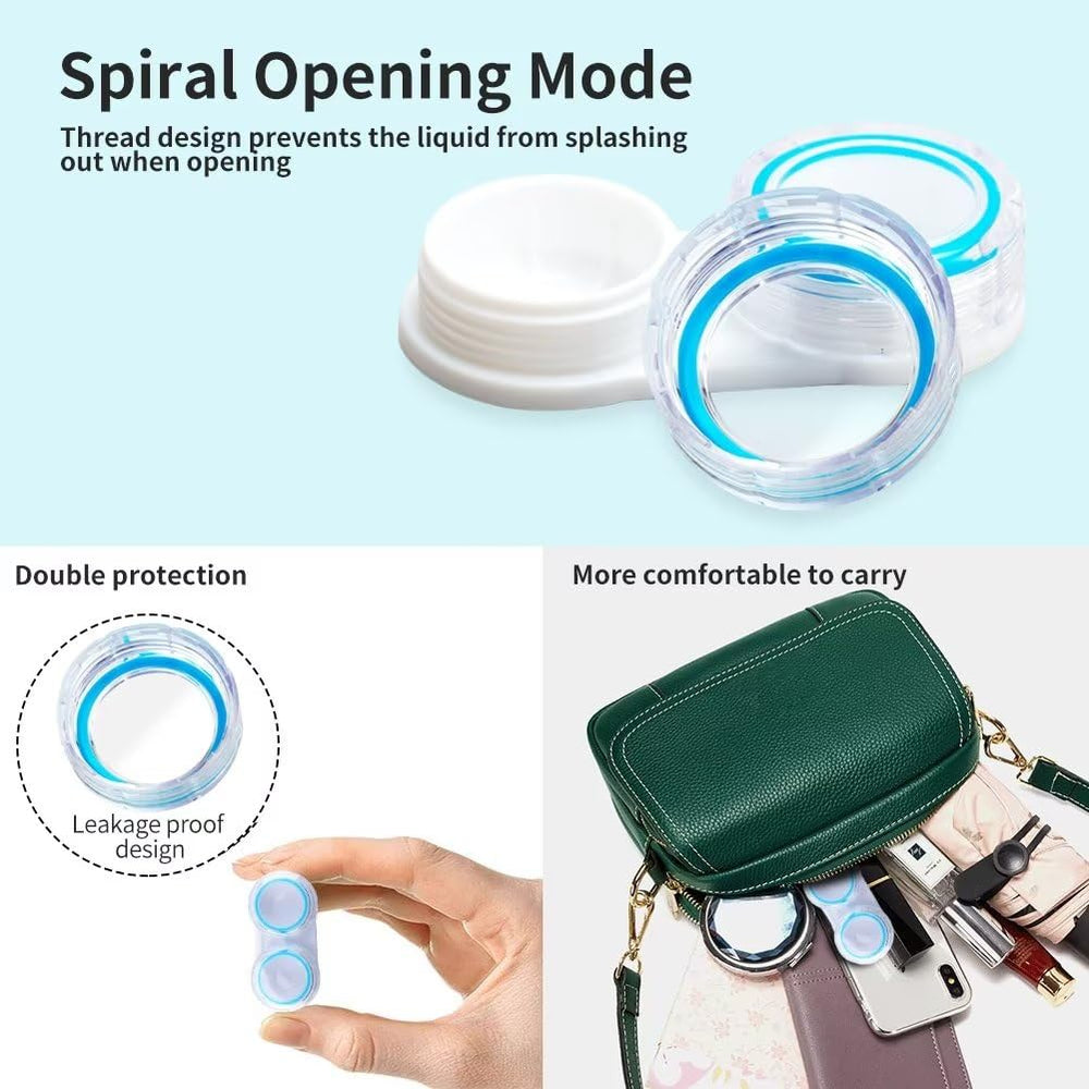 Blue bling star design contact lens case with glitter