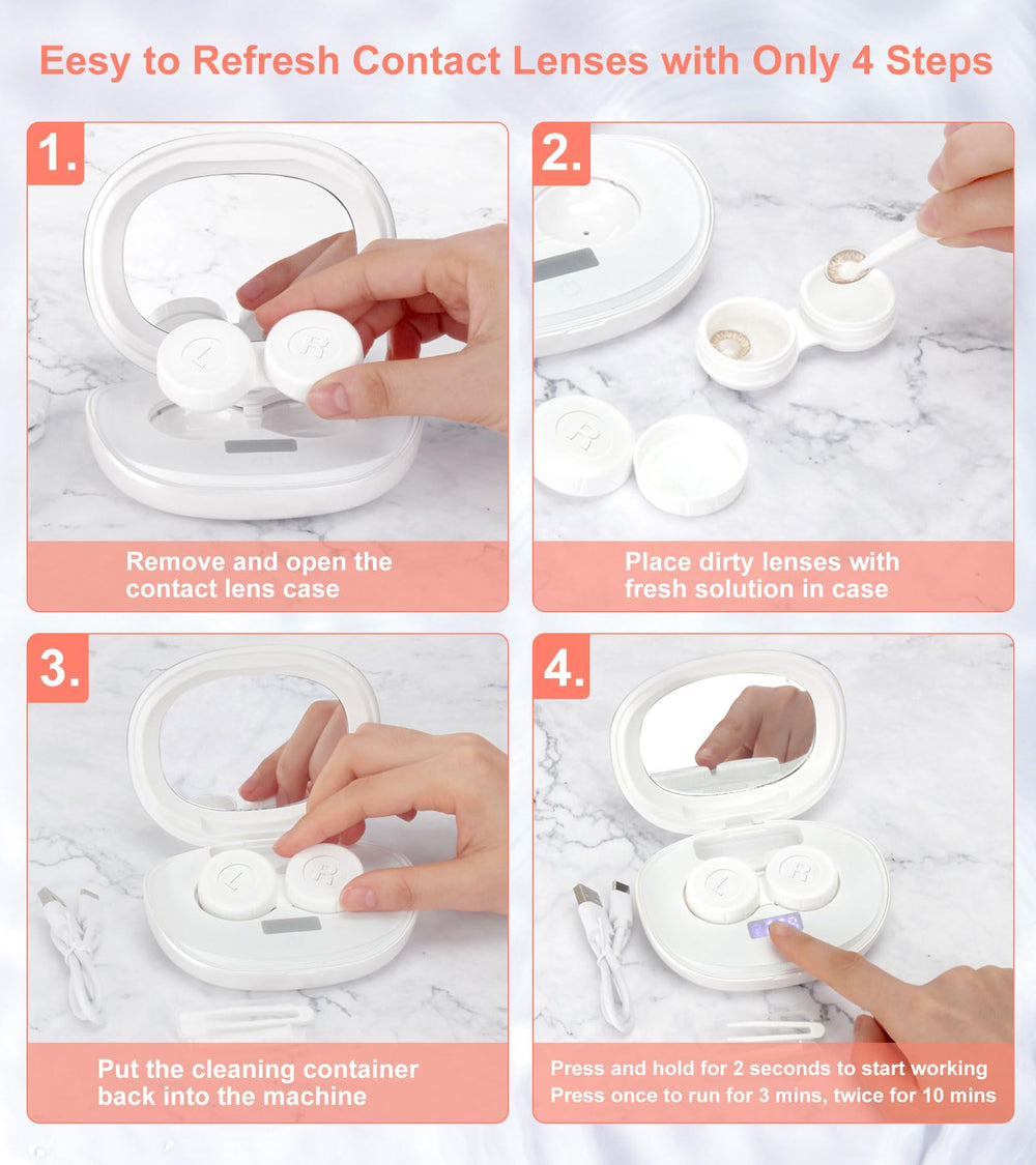 Ofone cleaner compatible with soft, hard, colored and RGP lenses