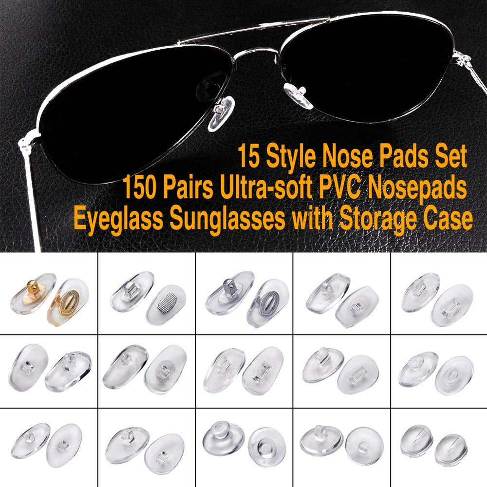 150 pairs of eyeglass nose pads in multiple styles