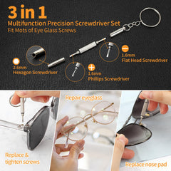 Tweezers and nuts included in the repair kit