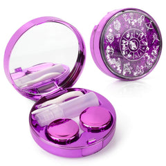 Ofone Bling Constellations contact lens case purple with glitter pattern