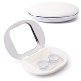 Ofone oval contact lens case in white - front view