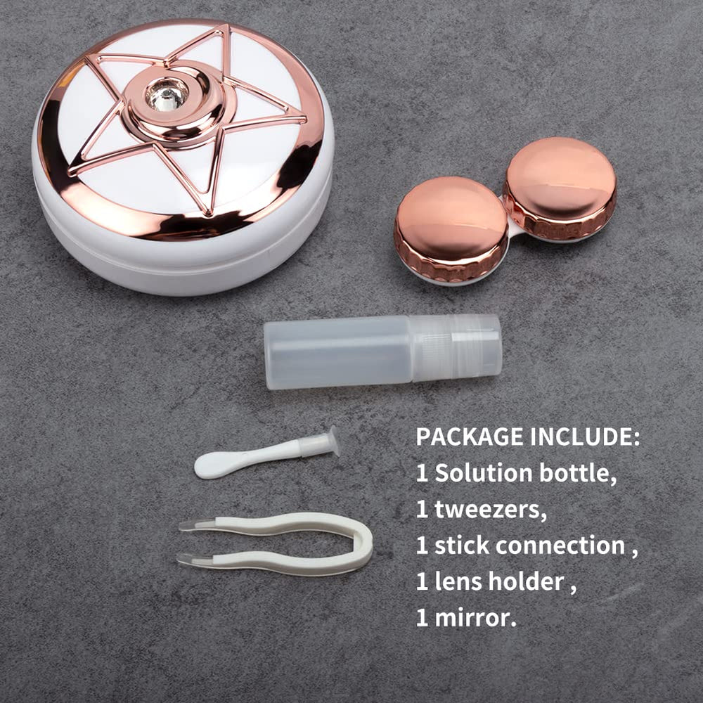 Stylish marble design on rose gold travel lens case