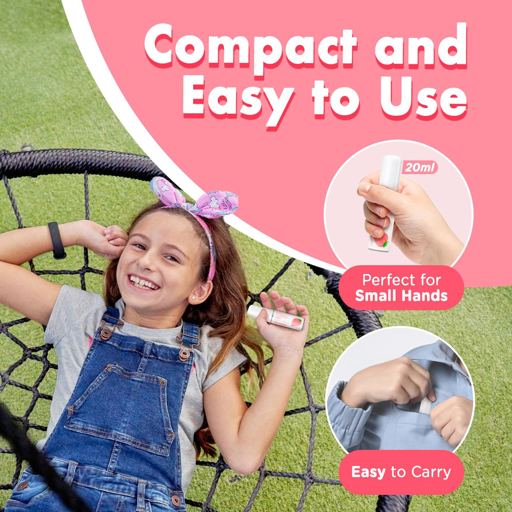 Child and parent using oh care Mouth Spray