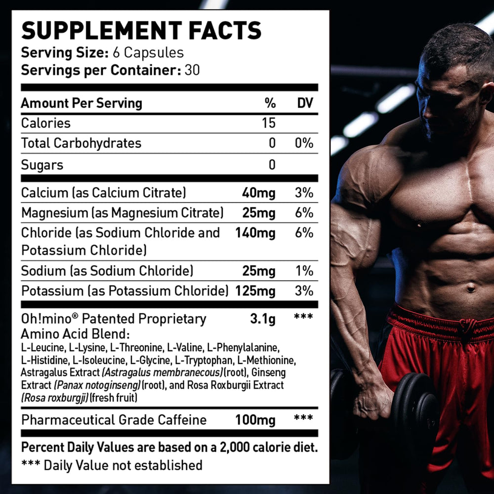 Oh!mino nutrition facts label and packaging