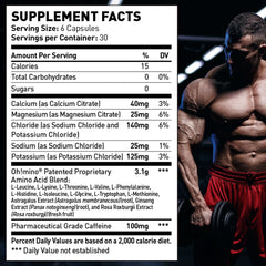 Oh!mino nutrition facts label and packaging