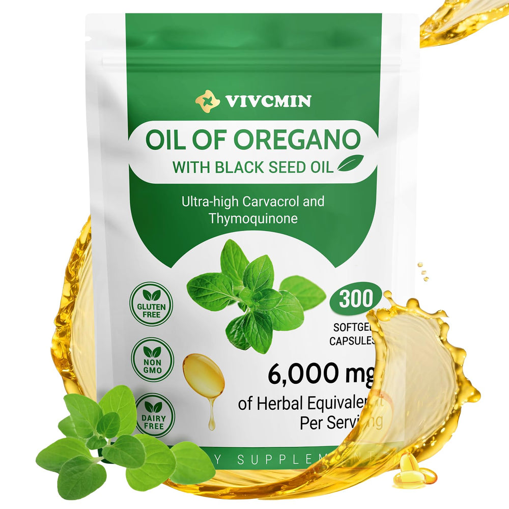 Front view of Oil of Oregano Capsules bottle with label
