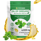 Oil of oregano capsules with black seed oil bottle
