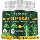 Bottle of Oil of Oregano capsules with black seed oil (600 softgels)