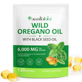 Bottle of Organic Oil of Oregano Capsules with Black Seed Oil