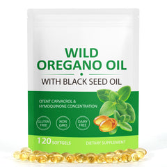 Bottle of Oil of Oregano Organic 6000mg with Black Seed Oil softgels