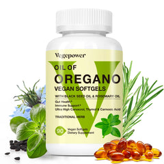 Bottle of Oil of Oregano Vegan Softgels – 90-count