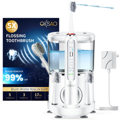 OILSAO electric toothbrush with water flosser front view