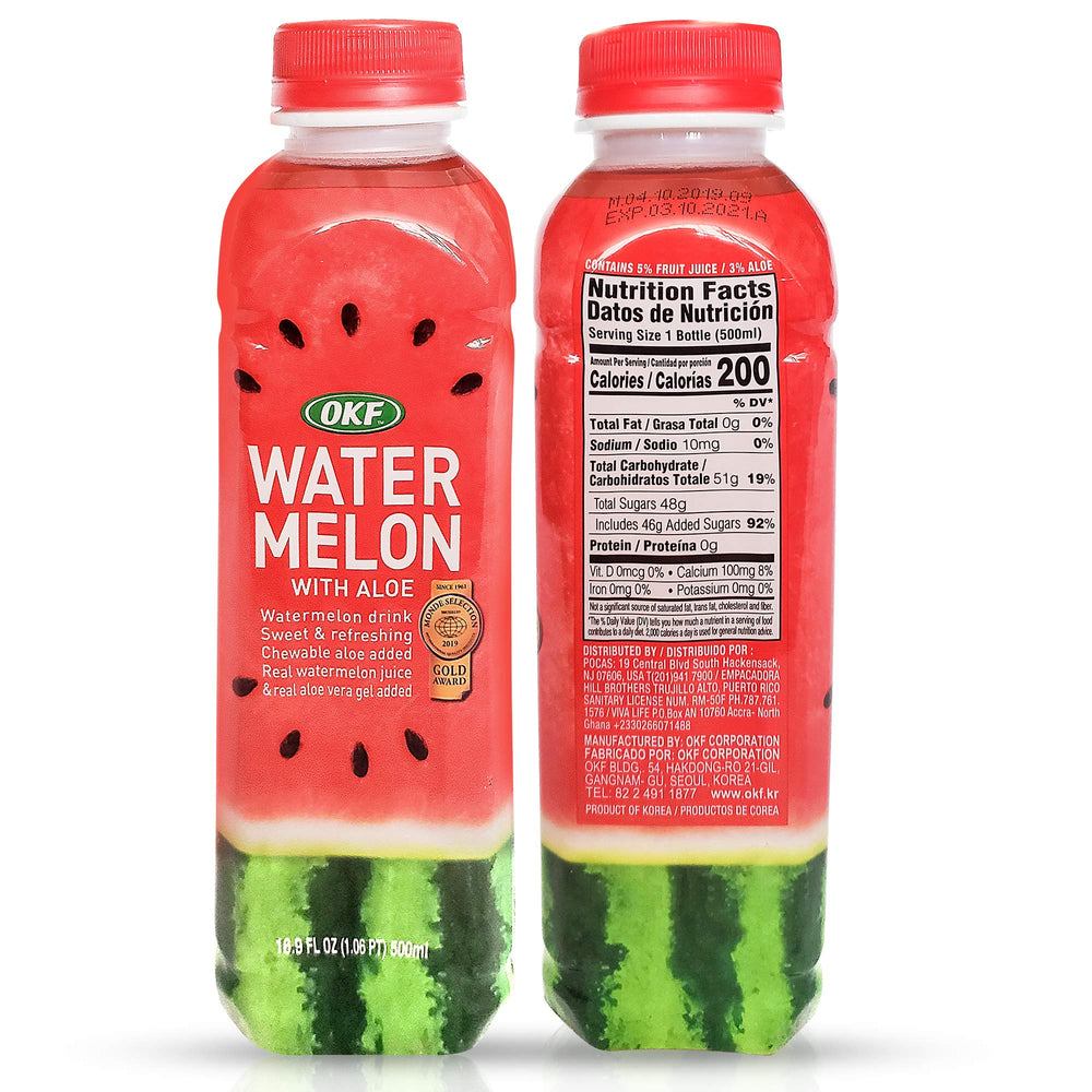 Close-up of watermelon and aloe vera ingredients