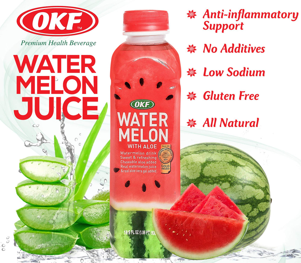 Pouring watermelon juice with aloe vera gel illustration