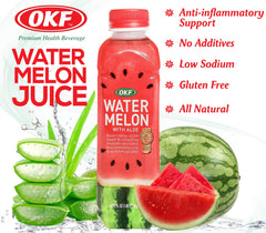 Pouring watermelon juice with aloe vera gel illustration
