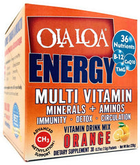 Serving suggestion with prepared orange flavor drink