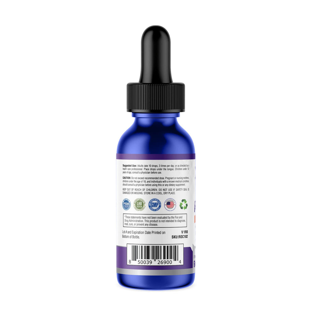 OLIBELA liquid drops added to water with lemon for refreshment