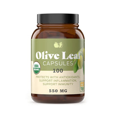 Front view of Complete Natural Products Organic Olive Leaf Capsules bottle
