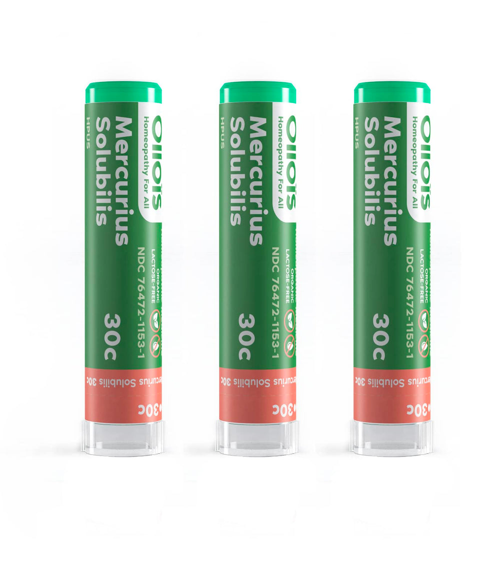 OLLOIS Mercurius Solubilis 30c organic pack of 3 with 80 pellets
