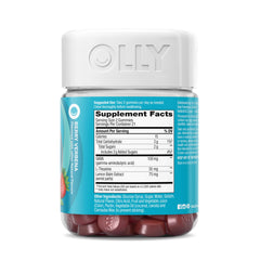 OLLY Goodbye Stress display on store shelf for brand trust.