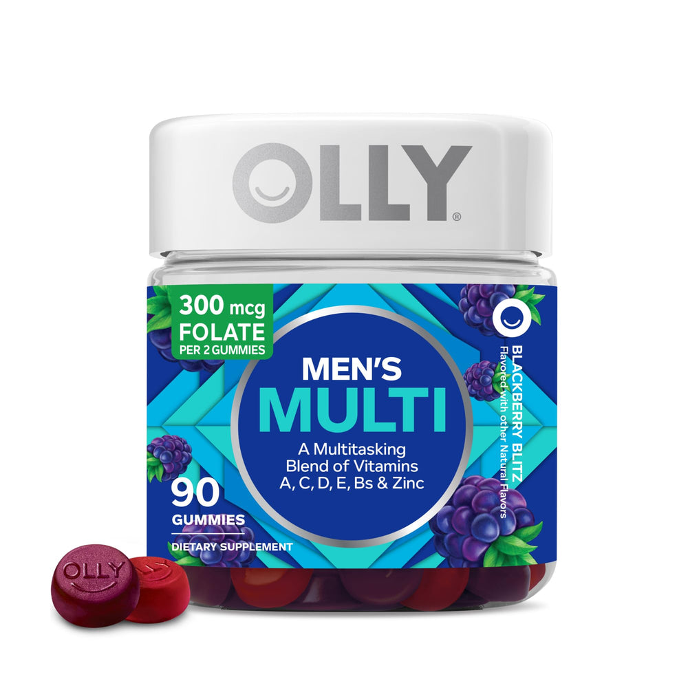 Bottle of OLLY Men's Multivitamin Gummy Blackberry Blitz flavor