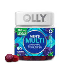 Bottle of OLLY Men's Multivitamin Gummy Blackberry Blitz flavor