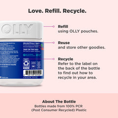 OLLY Gummies are chewable and require no food or water.