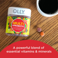 OLLY gummies tropical twist close-up, inviting texture and probiotic boost.