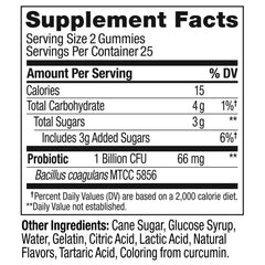 Bottle cap and seal visible on OLLY Probiotic Gummy Mango